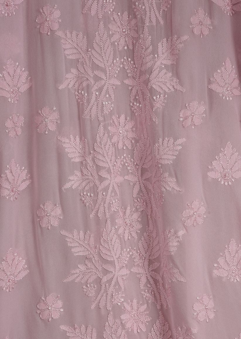 Firgun Mehendi Green Lucknowi Chikankari Viscose Georgette Kurta