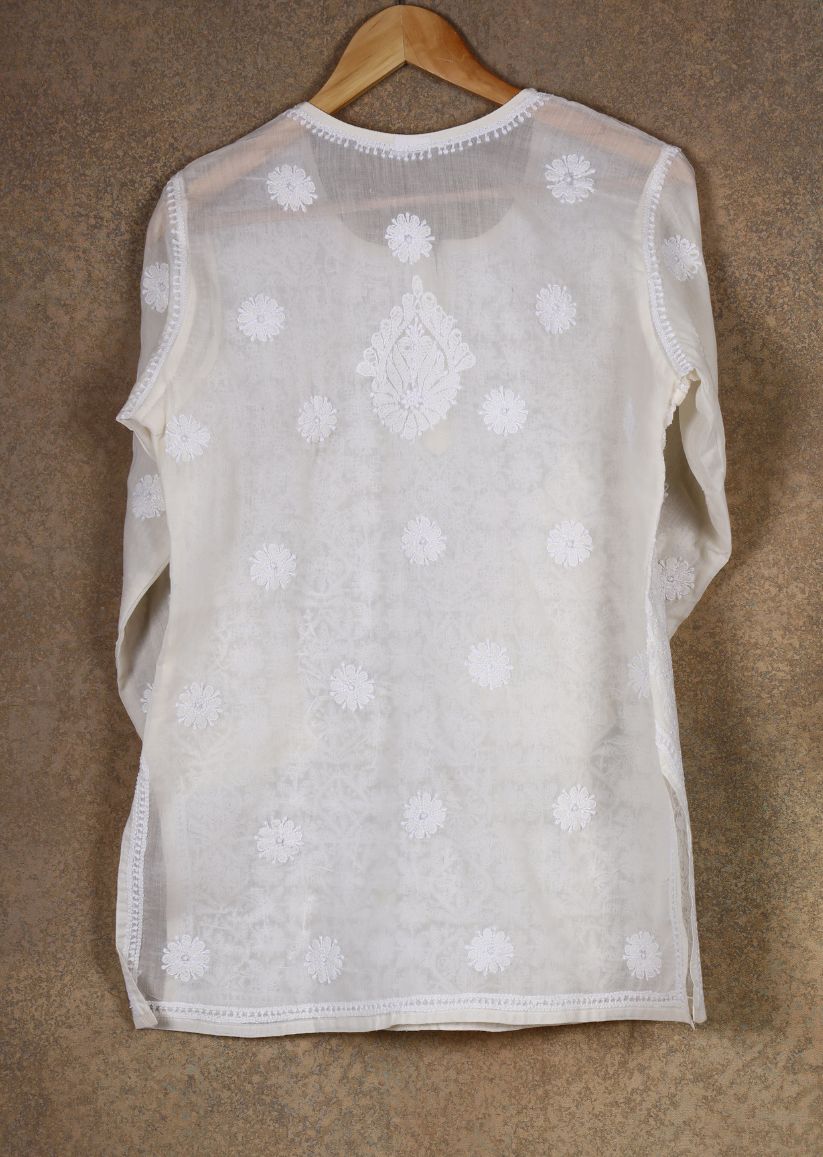 Firgun Purple Lucknowi Chikankari Cotton Top