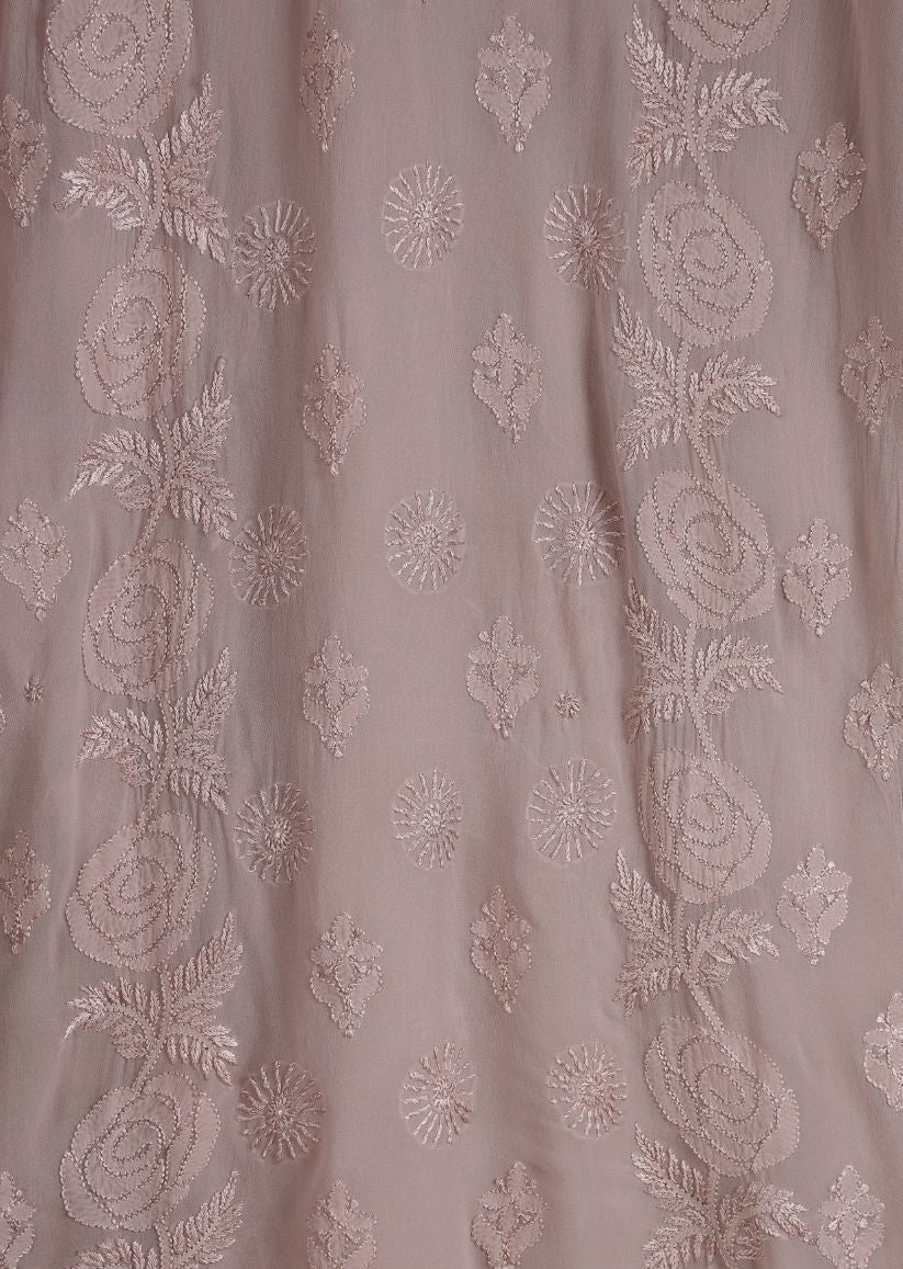 Firgun Mehendi Green Lucknowi Chikankari Viscose Georgette Kurta