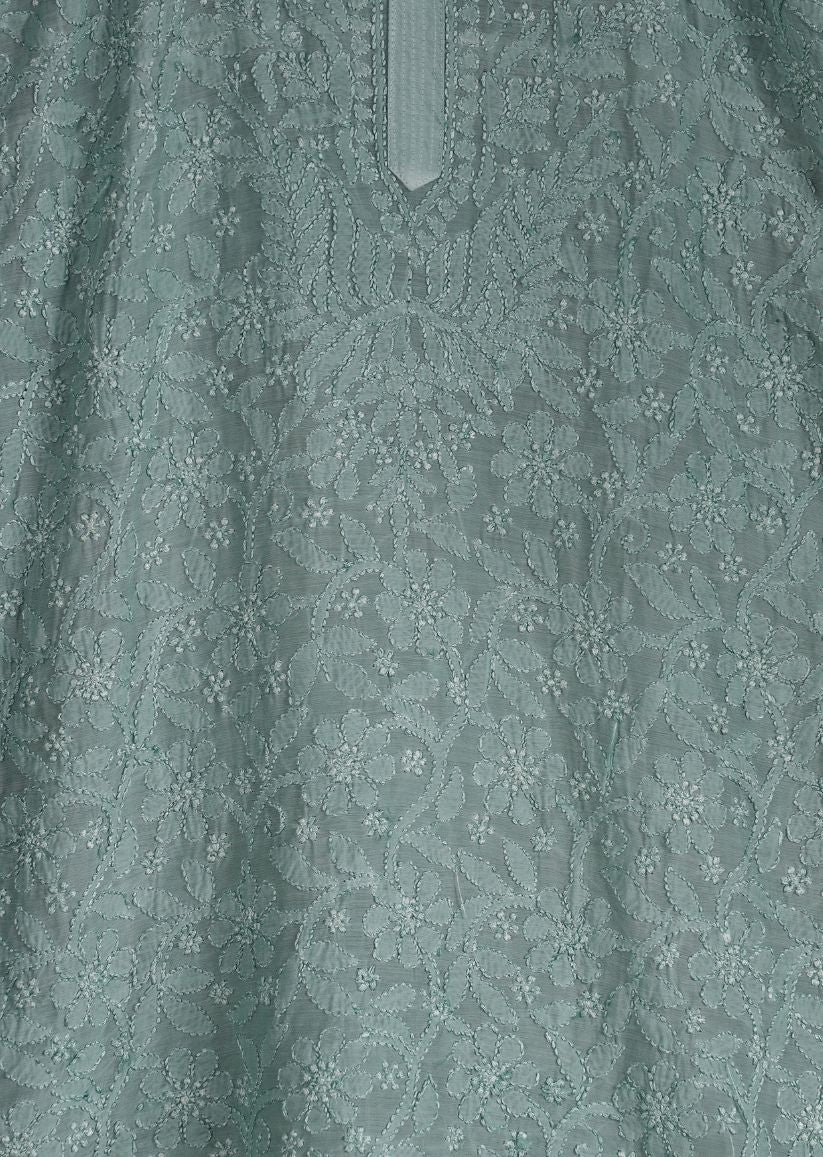 Firgun Lucknowi Chikankari Muslin Spaghetti Top