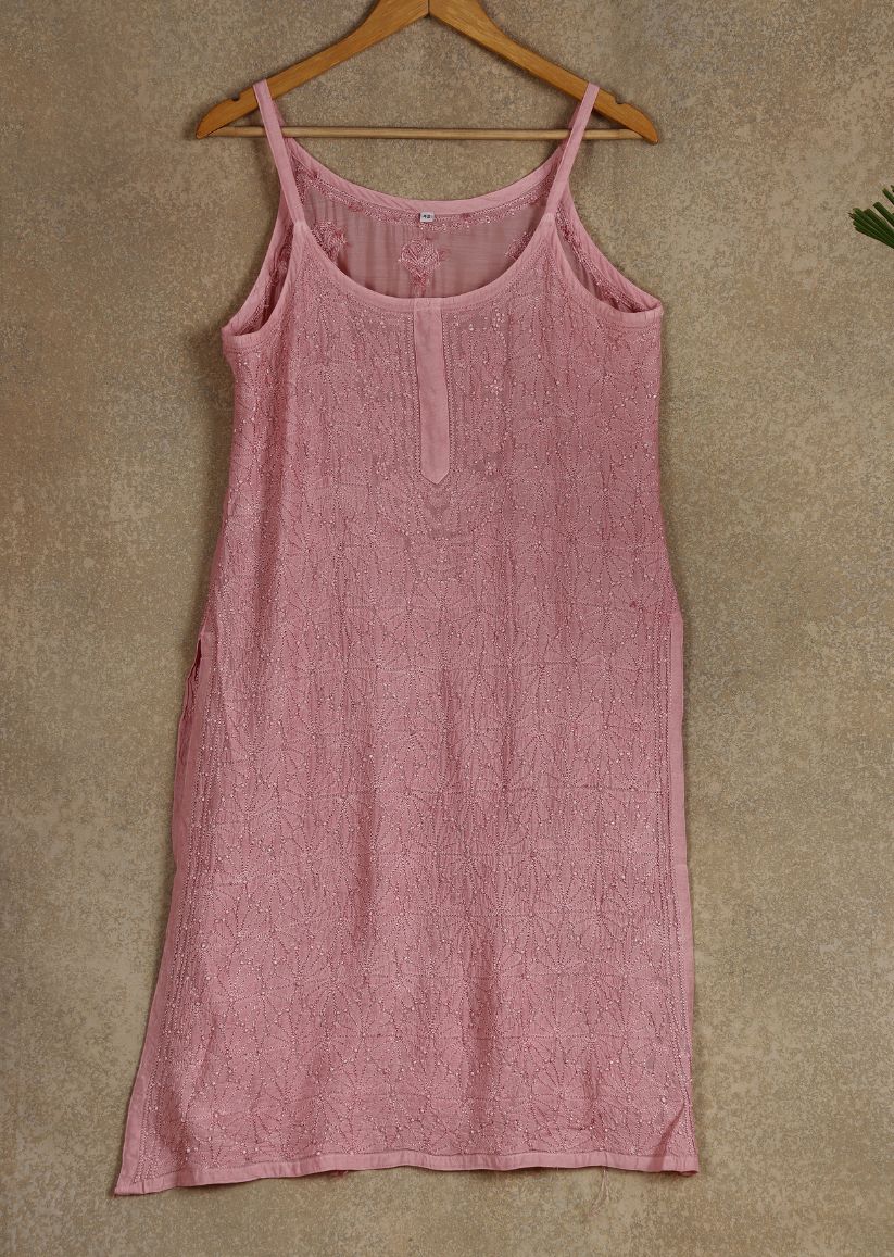 Firgun Lucknowi Chikankari Muslin Spaghetti Style Kurta