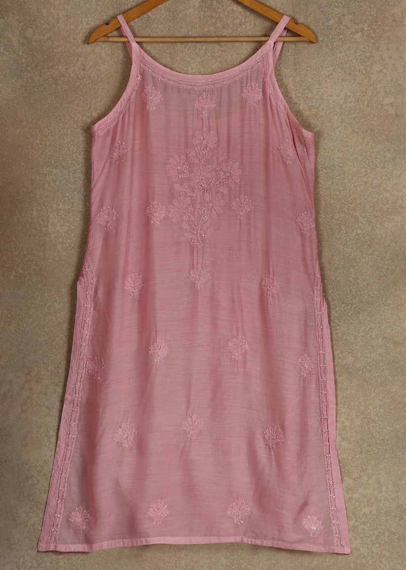 Firgun Lucknowi Chikankari Muslin Spaghetti Style Kurta