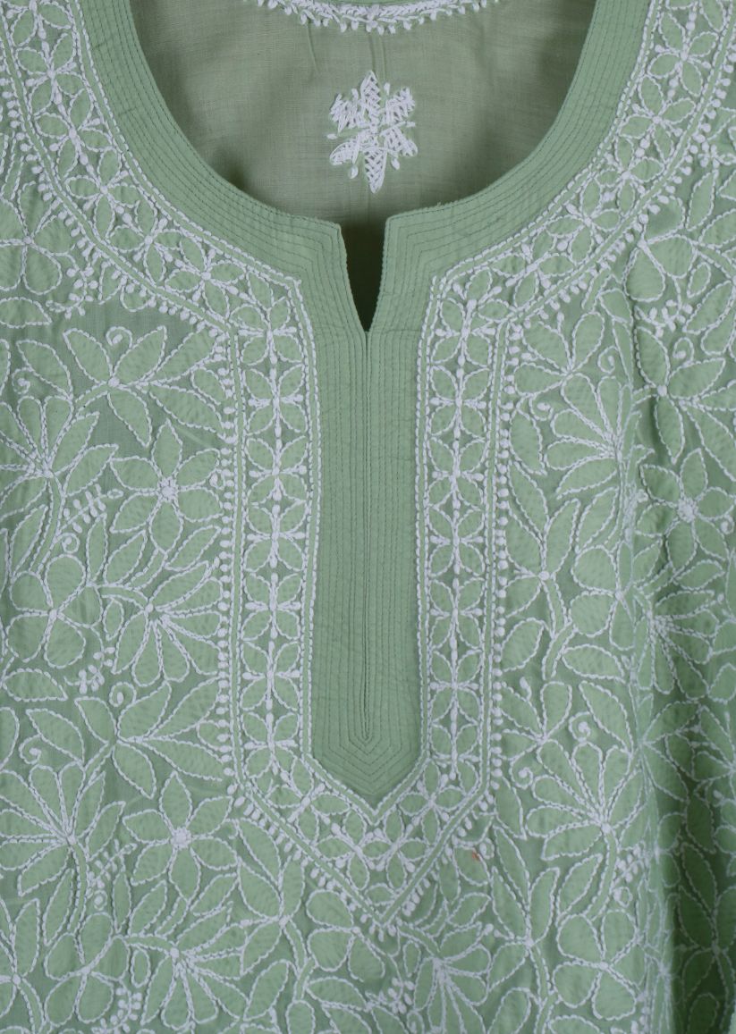 Firgun Purple Lucknowi Chikankari Cotton Top
