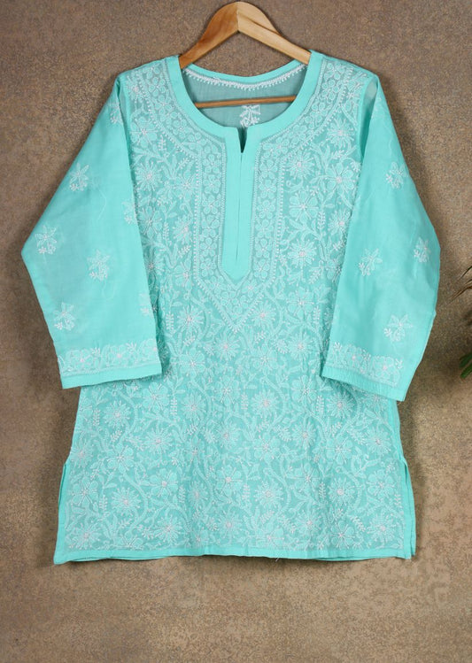 Firgun Purple Lucknowi Chikankari Cotton Top