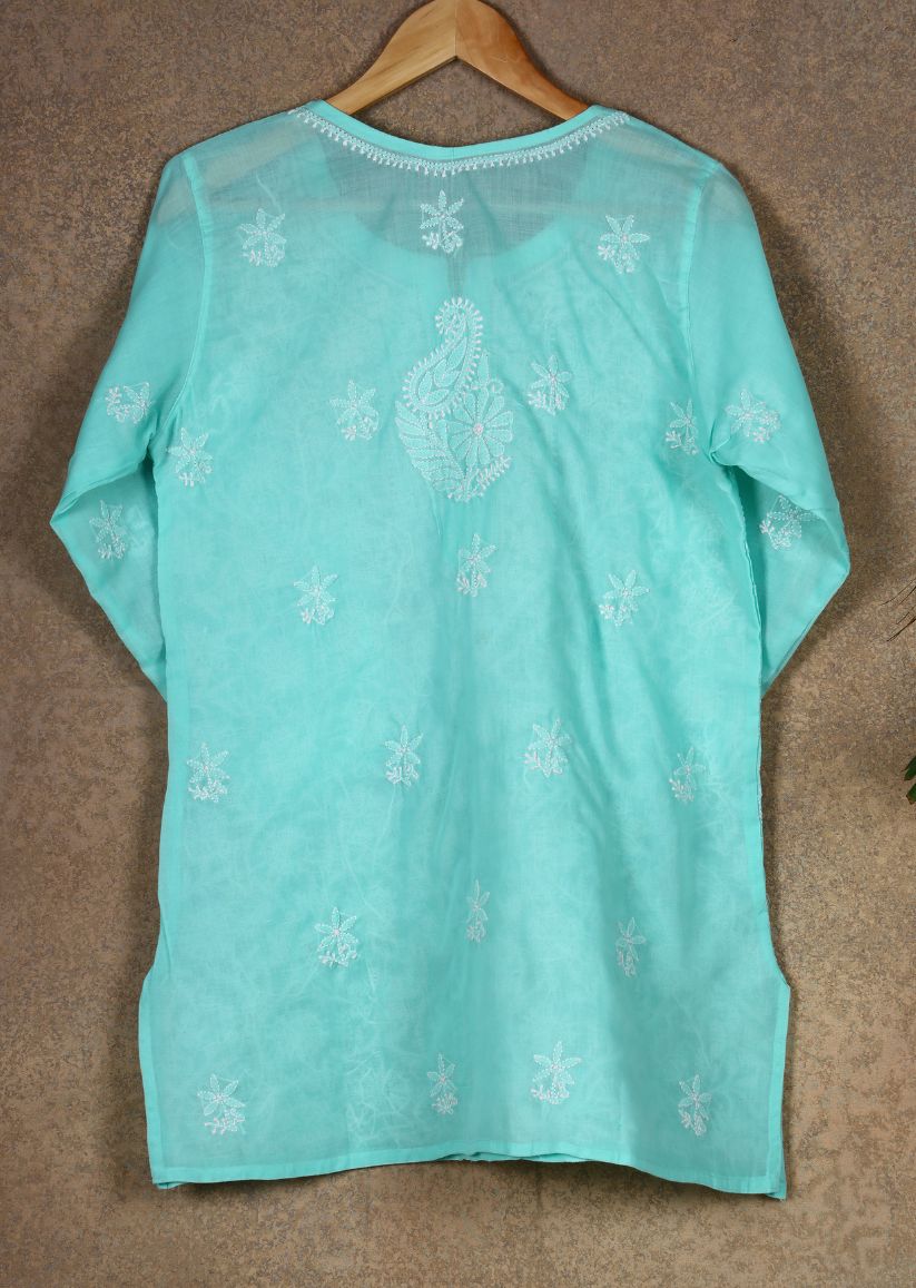Firgun Purple Lucknowi Chikankari Cotton Top