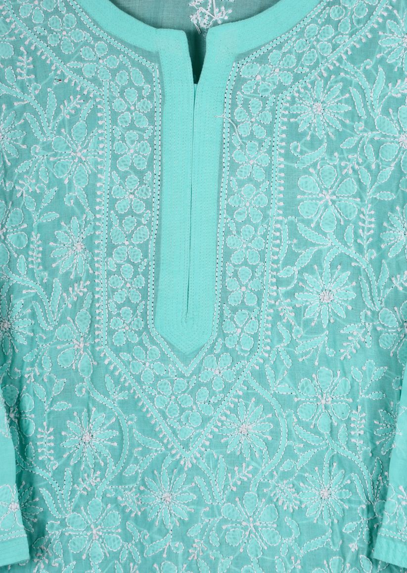 Firgun Purple Lucknowi Chikankari Cotton Top