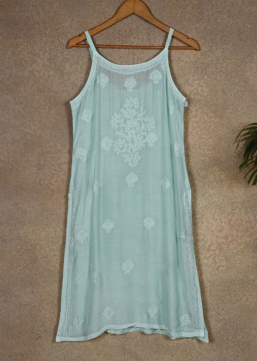 Firgun Lucknowi Chikankari Muslin Spaghetti Style Kurta