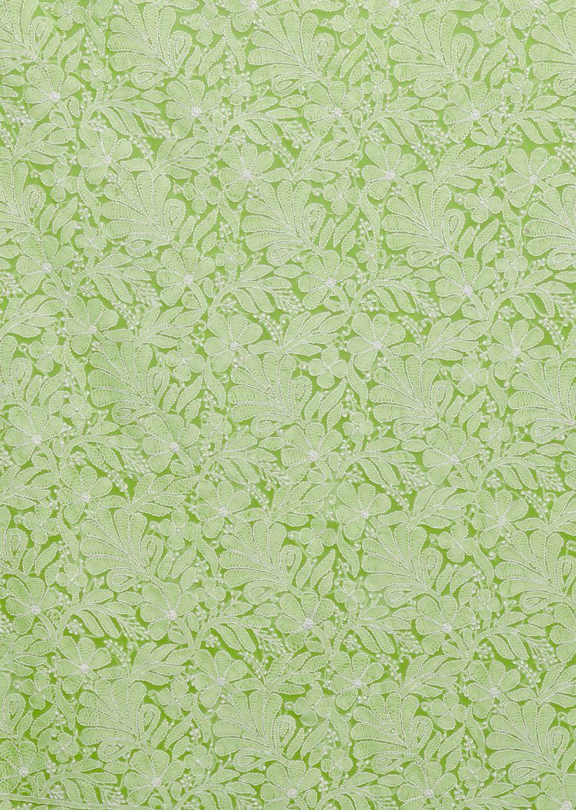 Firgun Hand Embroidered Pista Green Lucknowi Chikankari Georgette Unstitched Suit Set