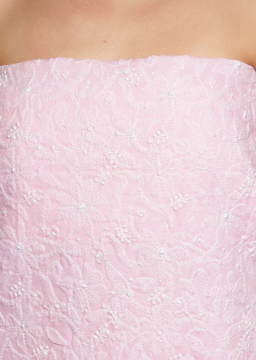 Firgun Blush Pink Lucknowi Chikankari Cotton Unstitched Suit Set