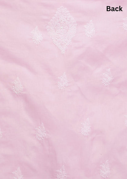 Firgun Blush Pink Lucknowi Chikankari Cotton Unstitched Suit Set