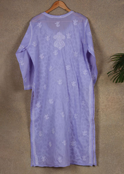 Firgun Purple Lucknowi Chikankari Cotton Kurta