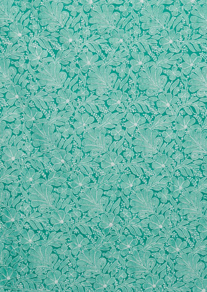 Firgun Hand Embroidered Jade Green Lucknowi Chikankari Georgette Unstitched Suit Set