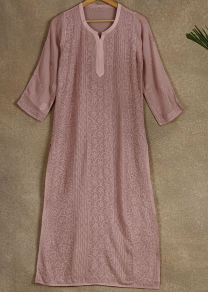Firgun Sea Green Lucknowi Chikankari Viscose Georgette Kurta