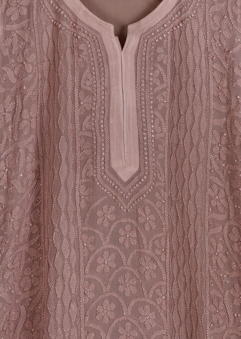 Firgun Sea Green Lucknowi Chikankari Viscose Georgette Kurta