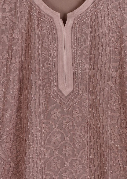 Firgun Sea Green Lucknowi Chikankari Viscose Georgette Kurta