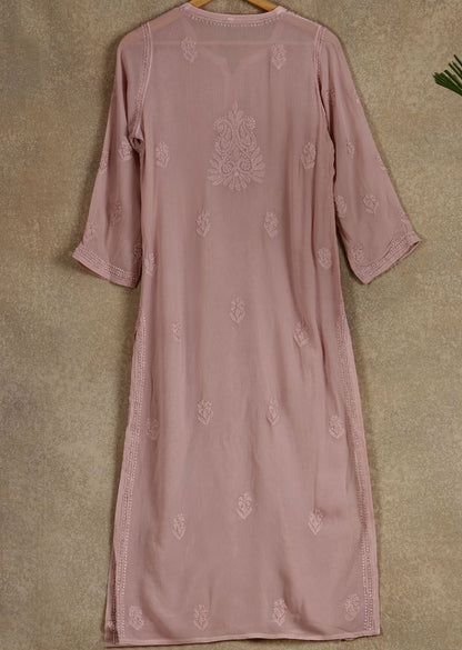 Firgun Sea Green Lucknowi Chikankari Viscose Georgette Kurta