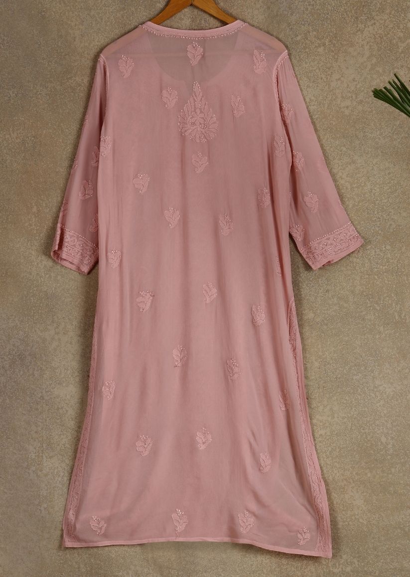 Firgun Sea Green Lucknowi Chikankari Viscose Georgette Kurta