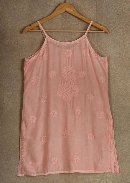 Firgun Lucknowi Chikankari Muslin Spaghetti Top