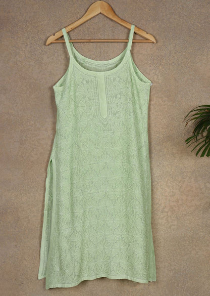 Firgun Lucknowi Chikankari Muslin Spaghetti Style Kurta