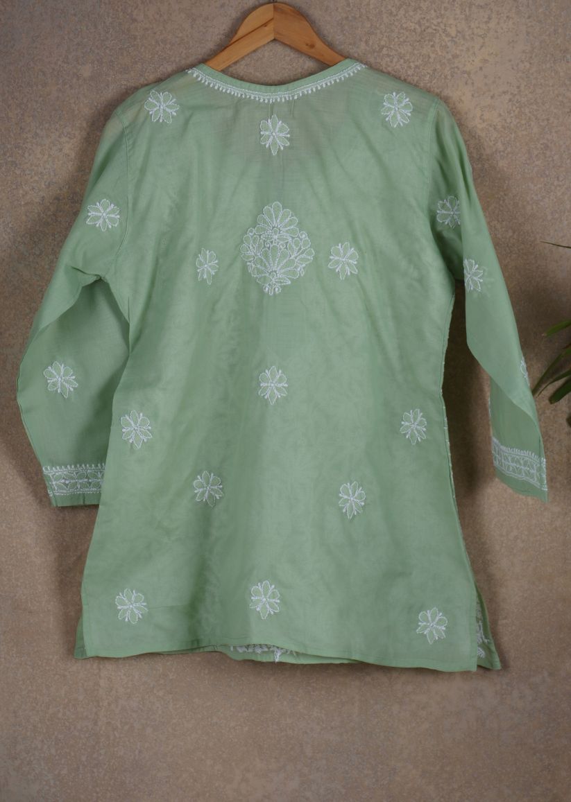 Firgun Purple Lucknowi Chikankari Cotton Top