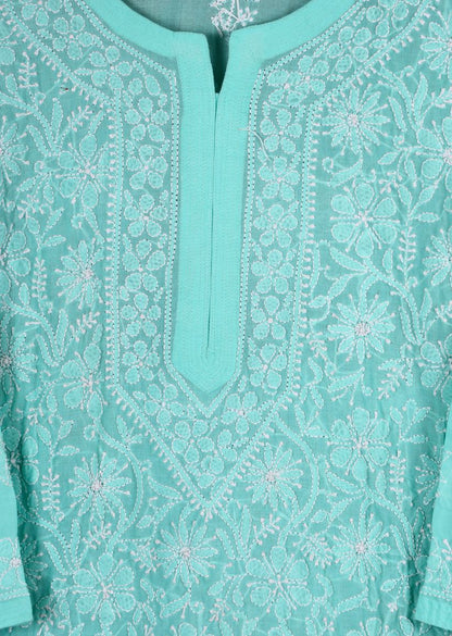 Firgun Purple Lucknowi Chikankari Cotton Top