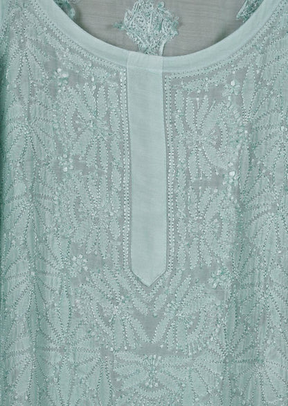 Firgun Lucknowi Chikankari Muslin Spaghetti Style Kurta
